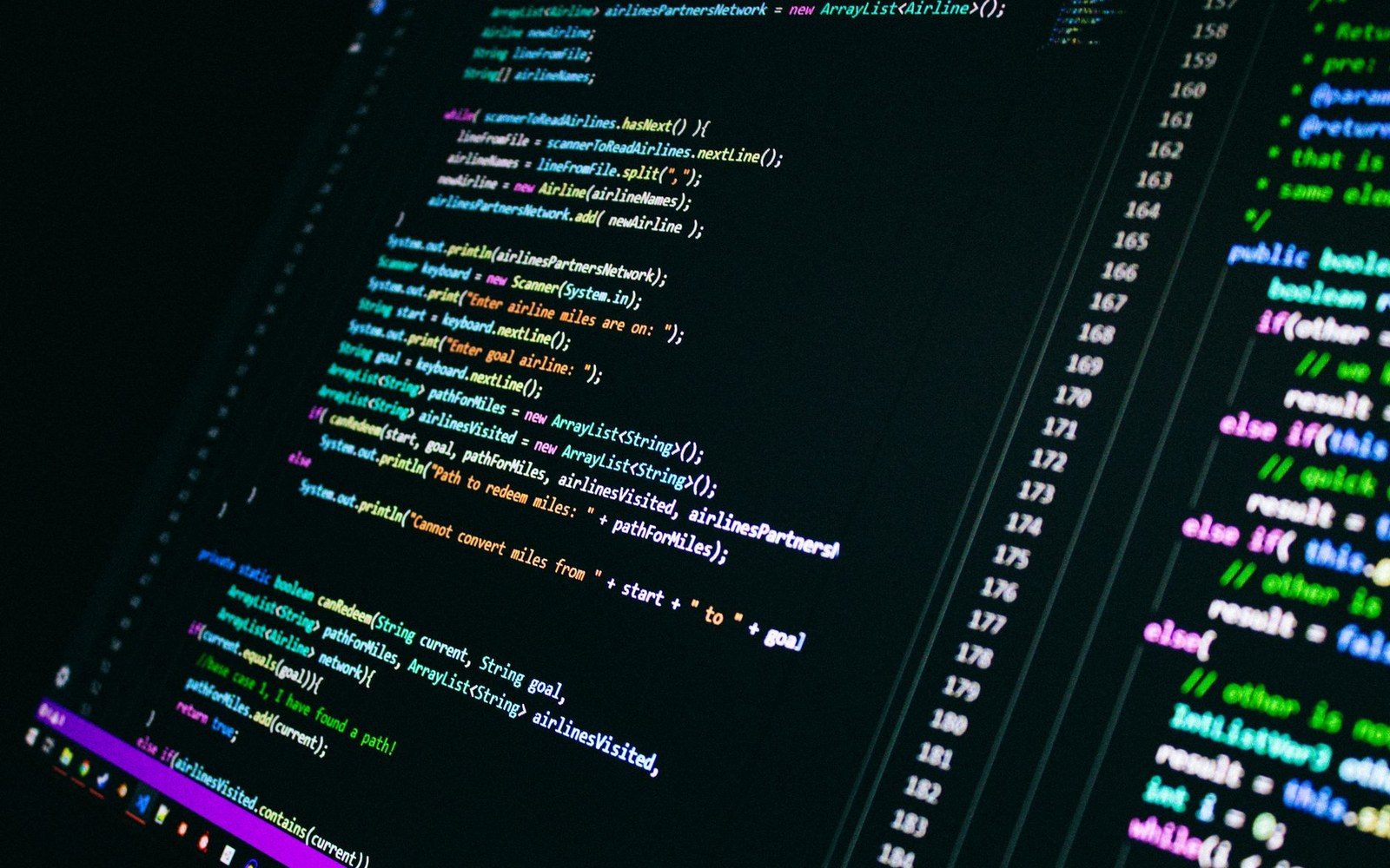 Colorful syntax-highlighted code displayed on a dark screen with line numbers