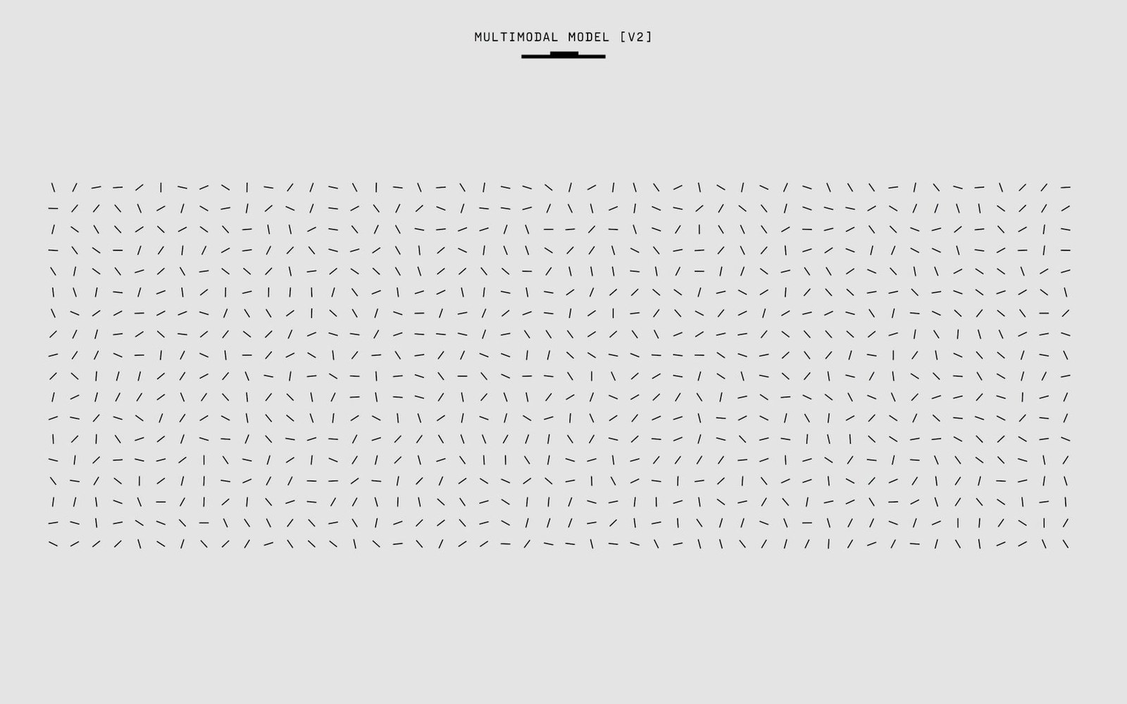 Grid of random slashes, dashes and vertical bars under the label "multimodal model [v2]"