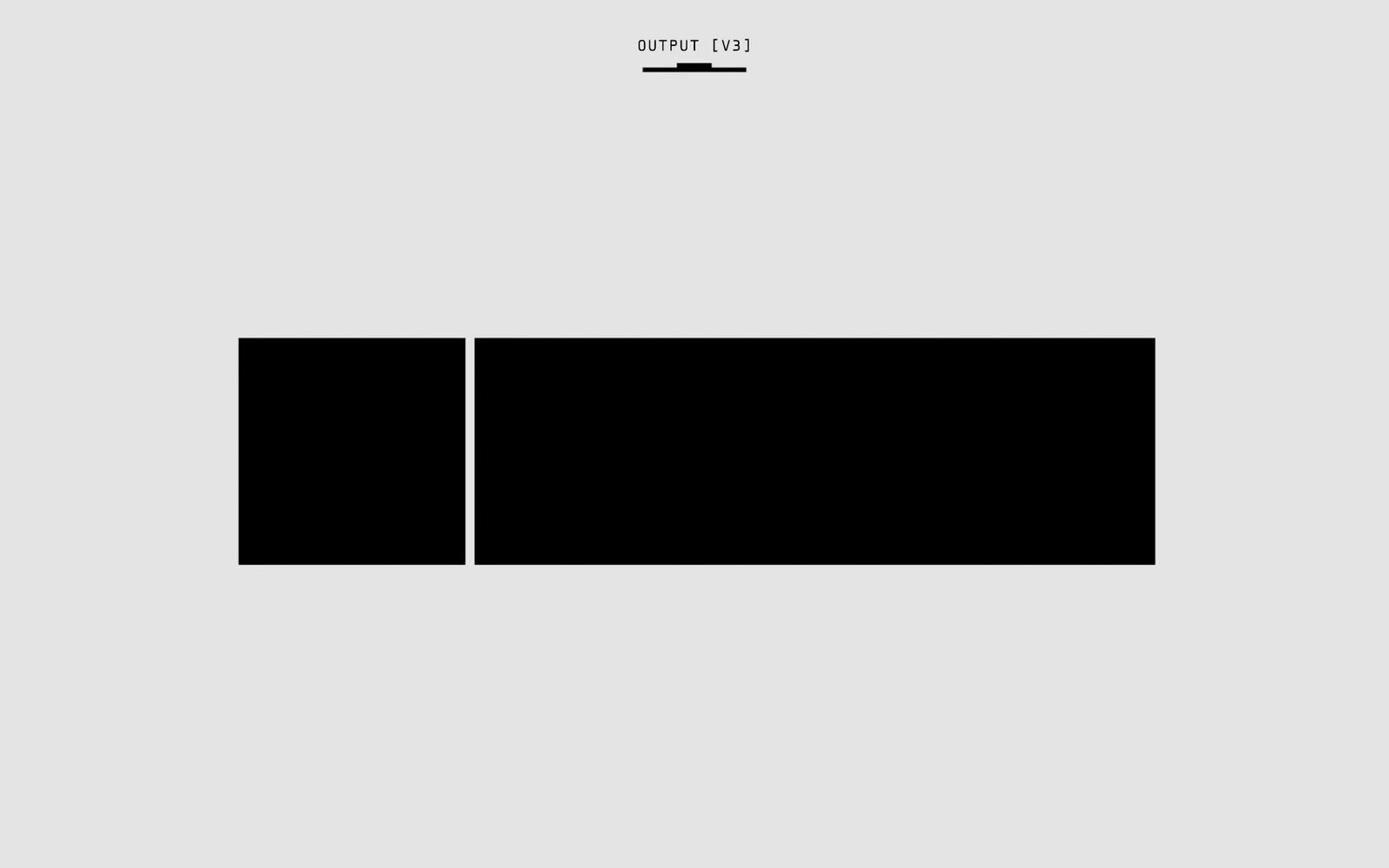 Two black rectangular blocks side by side under an "Output V3" label